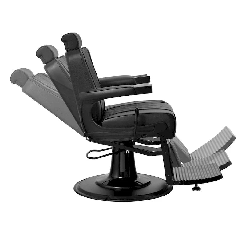 ROGERS Heavy Duty Barber Chair Reclining Barbershop Styling Chair, Black 5