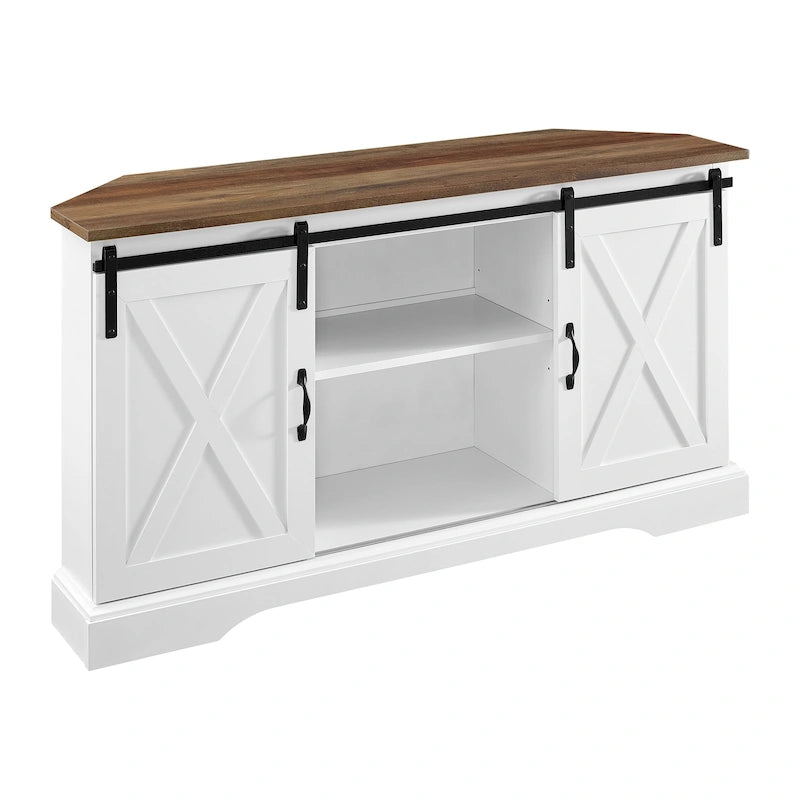 Middlebrook 52-inch Sliding Barn Door Corner TV Stand 36