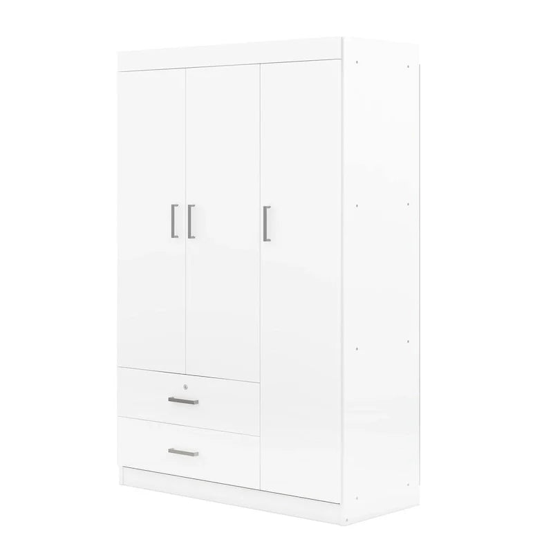 3-Door Wardrobe with 2 Drawers 9