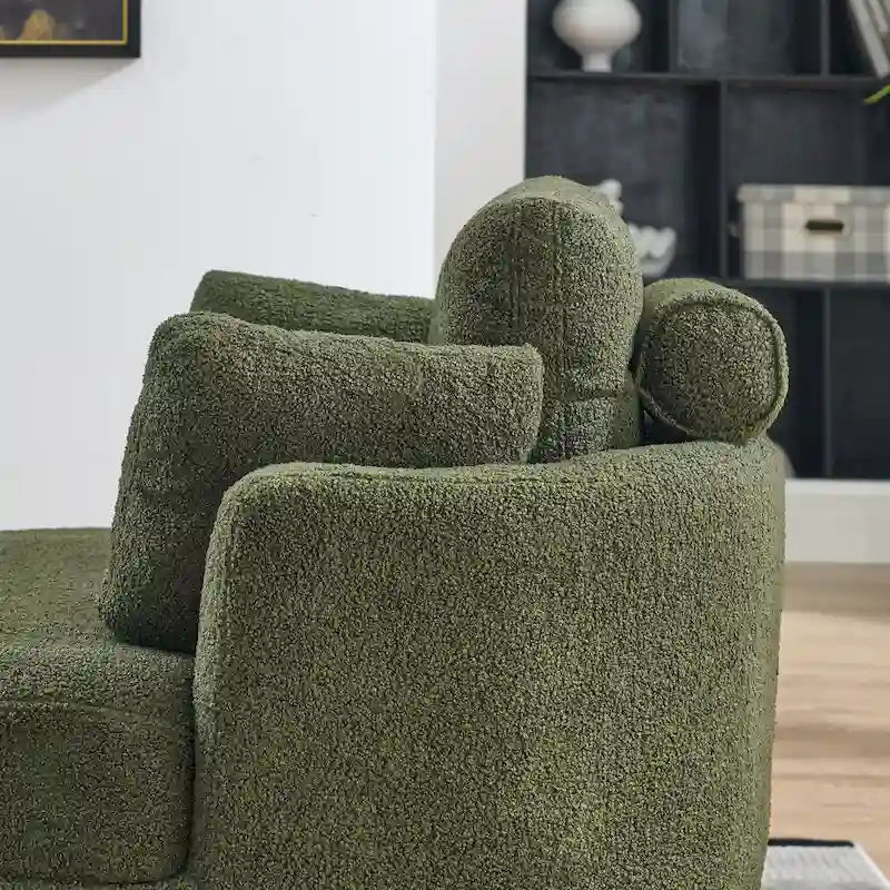 Oversized Swivel Cuddle Barrel Chair with moon storage ottoman 11