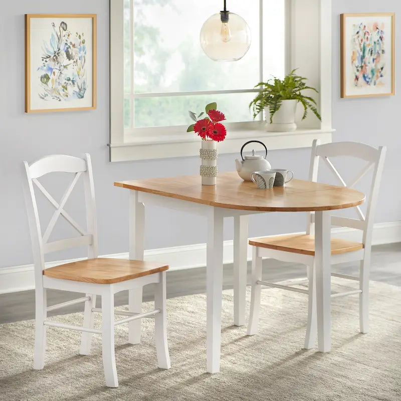 Simple Living Country Cottage Drop Leaf 3-piece Dining Set 9