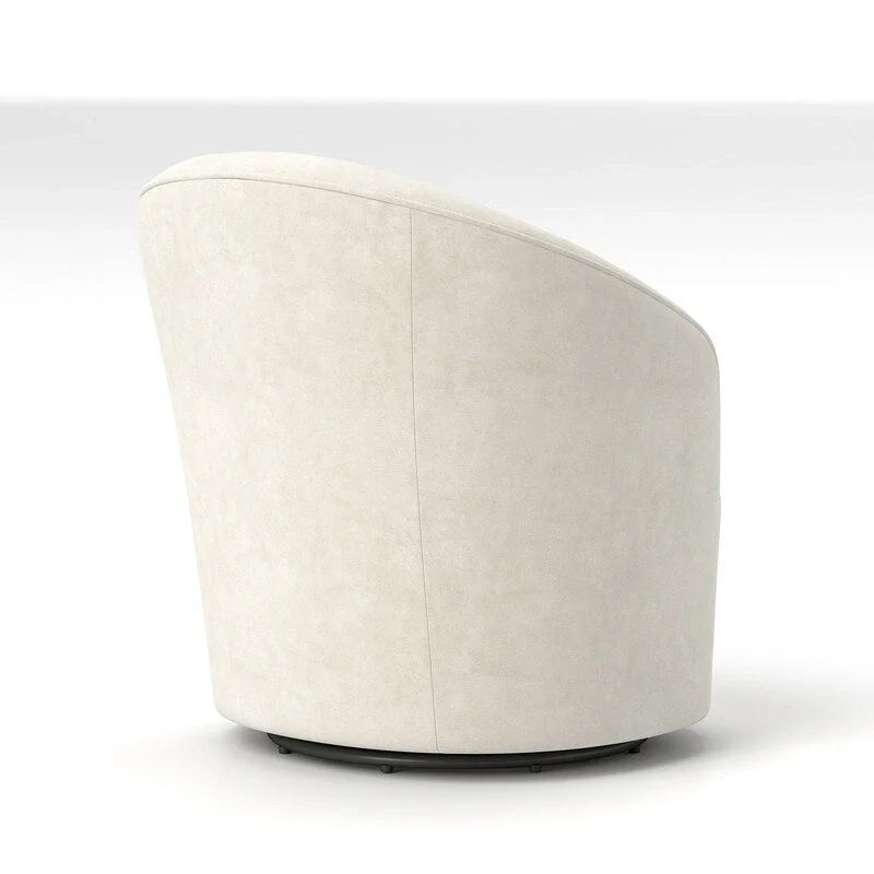 Velvet Upholstered 360 Degree Swivel Barrel Chair with Button Tufted Back 37