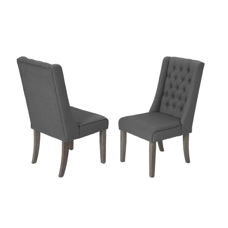 Set da pranzo allungabile Best Quality Furniture da 9 pezzi, in stile rustico grigio 14