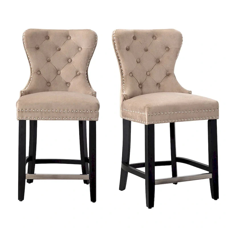 Sgabello da bancone Carter 24 Wingback Tufted Nailhead (set da 2) 13