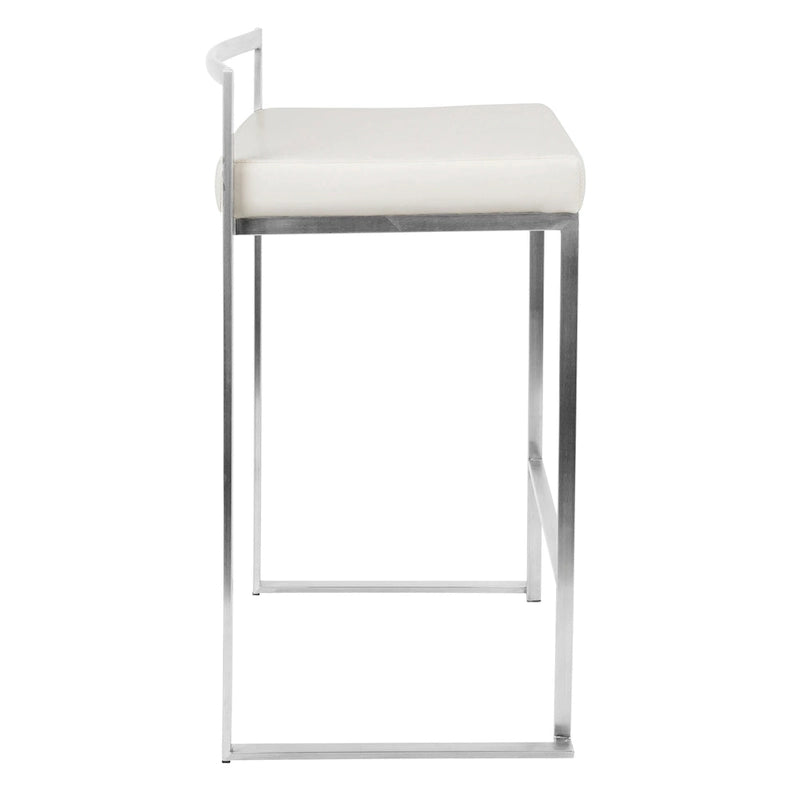 Sgabello da bancone impilabile in acciaio inossidabile completamente saldato Silver Orchid Forrest (set di 2) 31