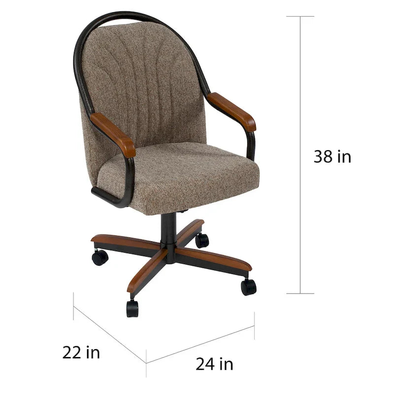 Casual Dining Swivel and Tilt Rolling Dining Chair - 38 Hx221/2 Wx22 D - 38 Hx24 Wx22 D 7
