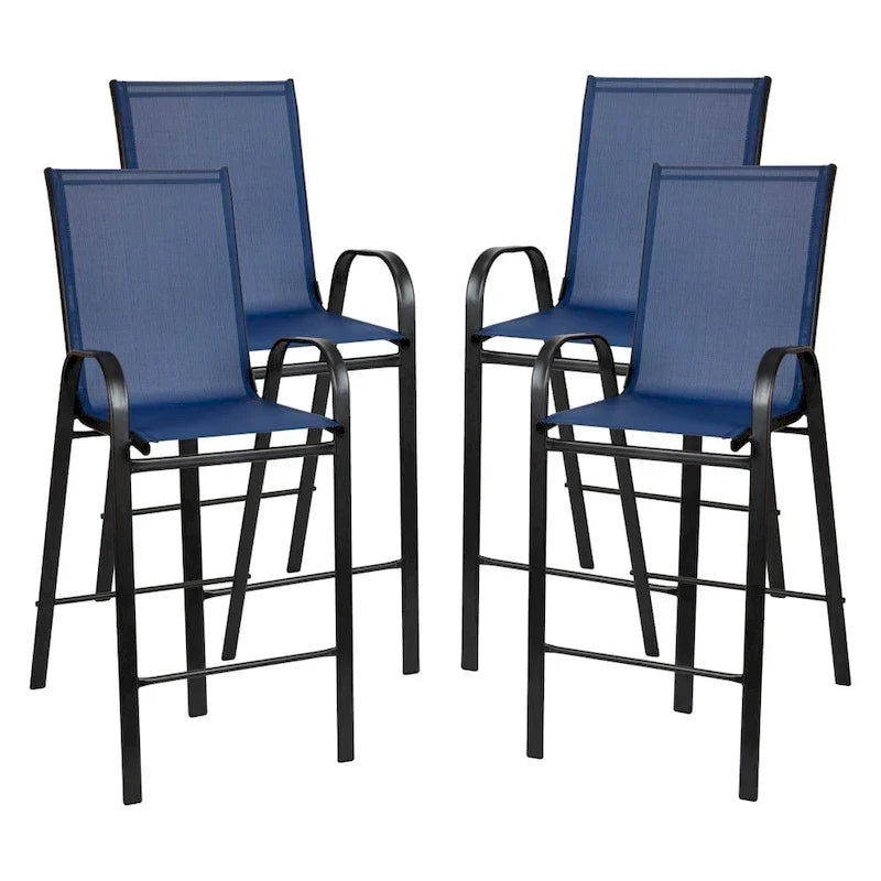 4 Pack Outdoor Barstools with Flex Comfort Material - Patio Stool 33