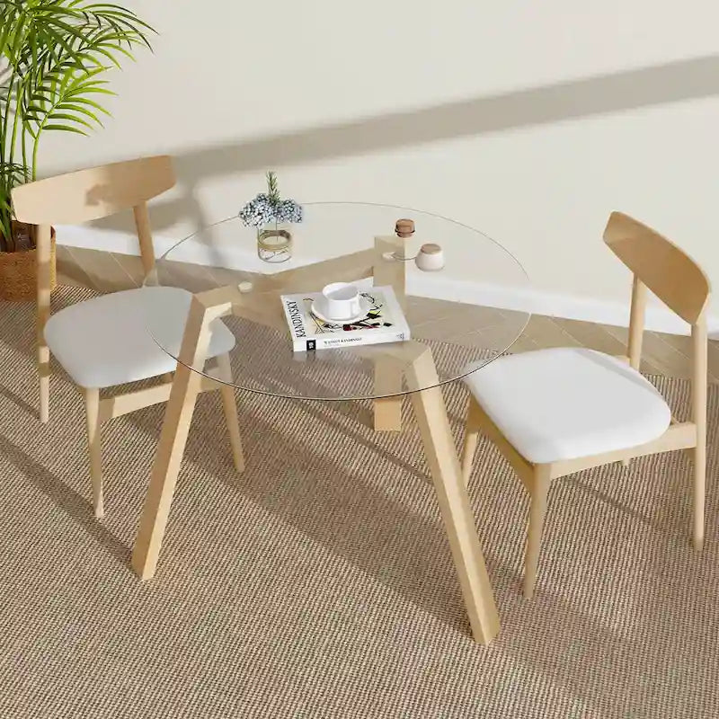 Costway 36 Round Glass Dining Table for 4 with Tempered Glass - See Details 13