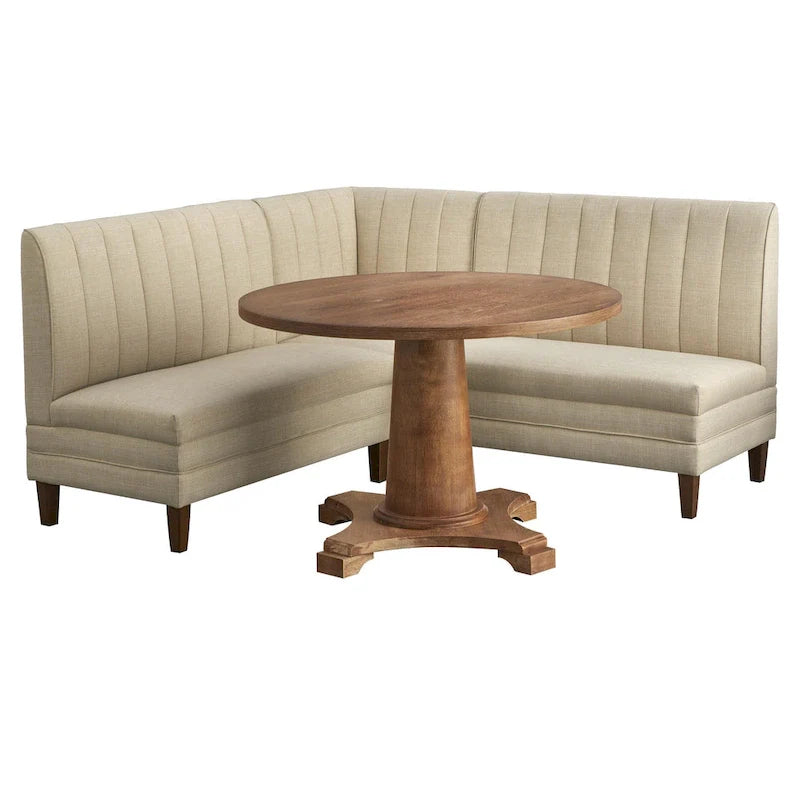 Lifestorey Kerrington 3-Piece Channel Back Upholstered Banquette Set 9