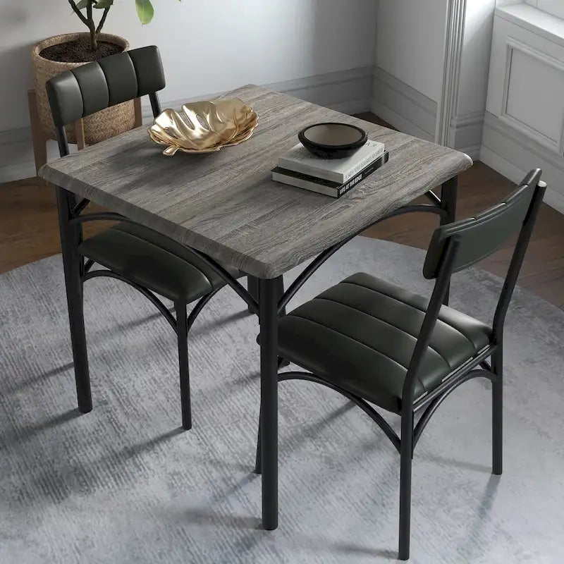 Set Tavolo da Pranzo da Cucina per 2 con Sedie Imbottite 3