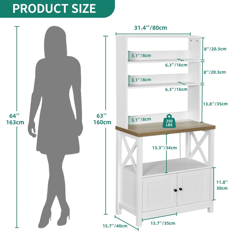 Moasis 5 Tier Kitchen Bakers Rack with Storage Shelves Microwave Oven Stand Kitchen Shelf Organizer 11