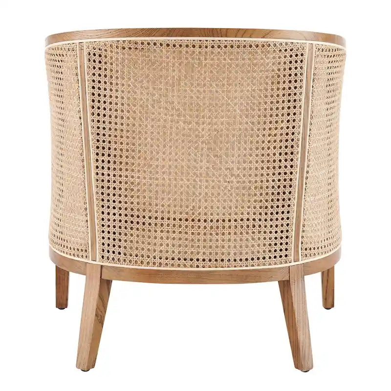 Tillman Linen Accent Arm Chair with Rattan 18