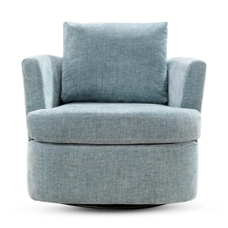 Modern Chenille Upholstered Swivel Accent Barrel Chair Set Modern Swivel Armchair for Living Room 21