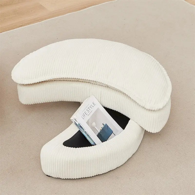 Oversized Swivel Chair with Moon Storage Ottoman with 4 Pillows 35