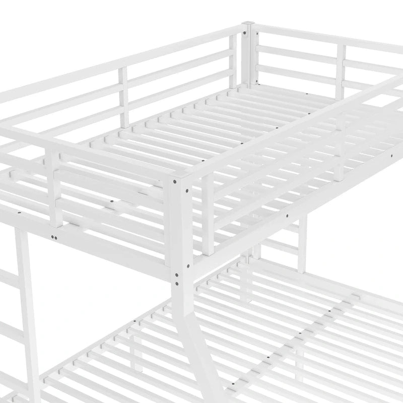 Metal Twin over Full Bunk Bed for Teens and Adults,Space-Saving/Noise Reduced/No Box Spring Needed, White 6