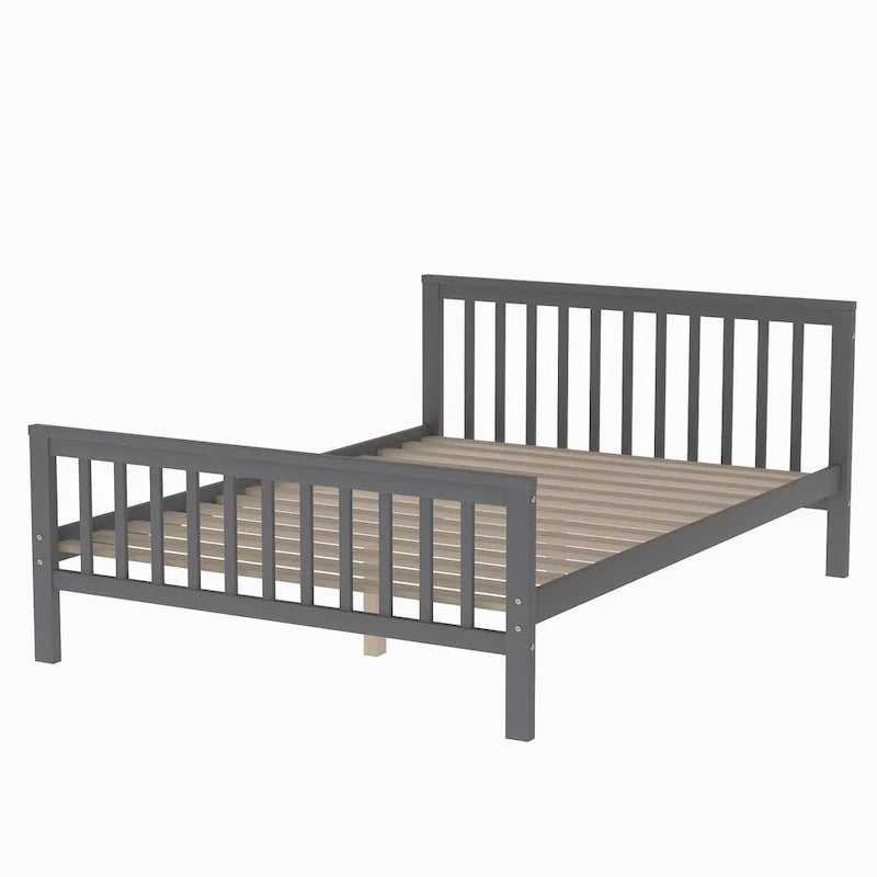 Twin Over Full Wood Loft Bed with Staircase,High Guardrails and Ladder 22