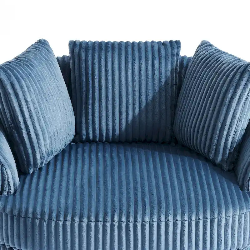DREAMSIDEA 2 Set Recessed Arm Slipcovered Swivel Barrel Chair 18