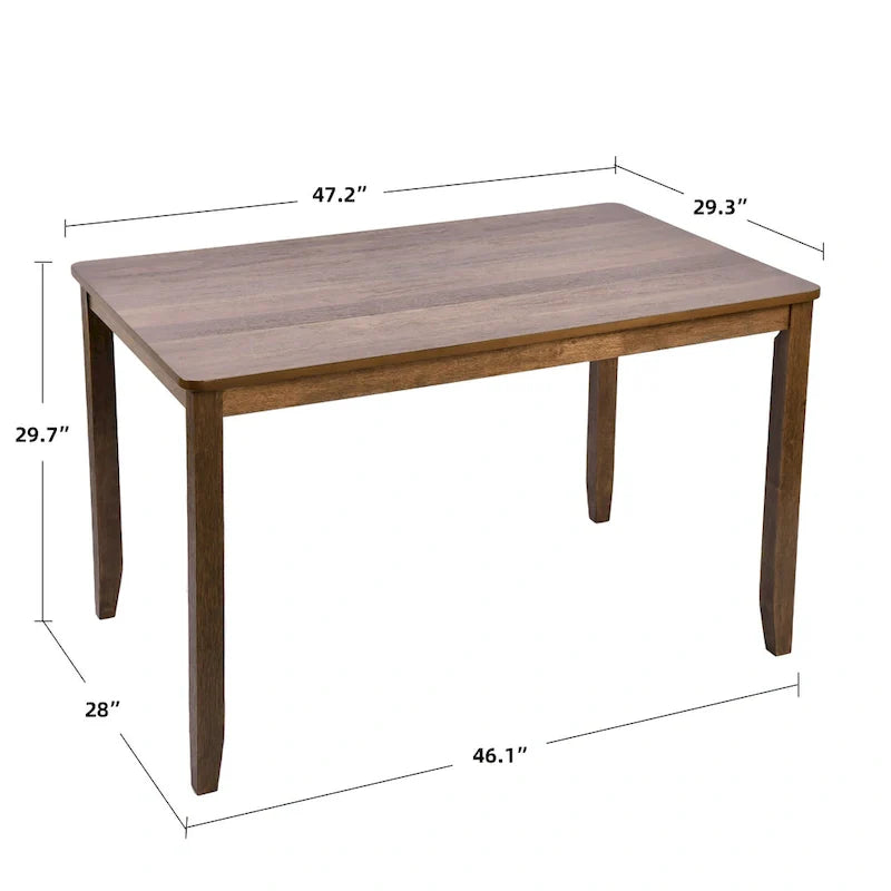 Set di 5 mobili da pranzo in legno massello 47L (1 tavolo + 4 sedie con schienale a doghe) 7