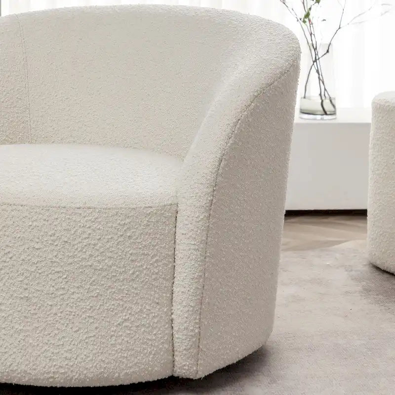 KINWELL 34 Wide Upholstered Swivel Accent Barrel Chair (Set of 2) 18