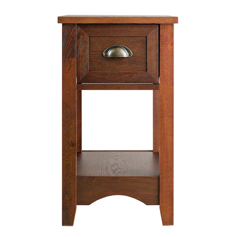 Gymax Set of 2 Contemporary Side End Table Compact Table w/ Drawer - 13  X 22  X 23  (L X W X H) 14