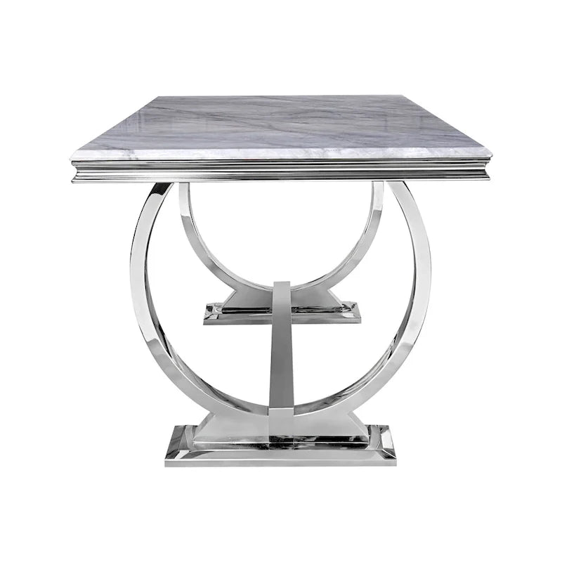 Modern Dining Room Table with Stainless Steel Metal U-Base 20