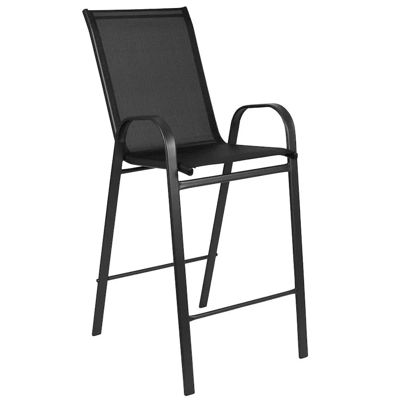 4 Pack Outdoor Barstools with Flex Comfort Material - Patio Stool 17