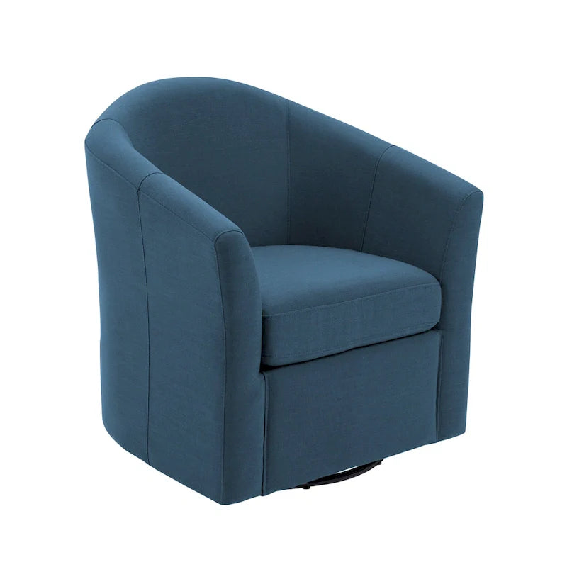 Set of 2 Modern Upholstered Swivel Barrel Chair Living Room Accent Chair 28