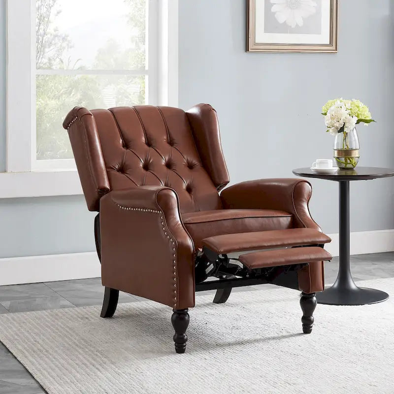 Walter Brown Bonded Leather Recliner Club Chair by Christopher Knight Home 14