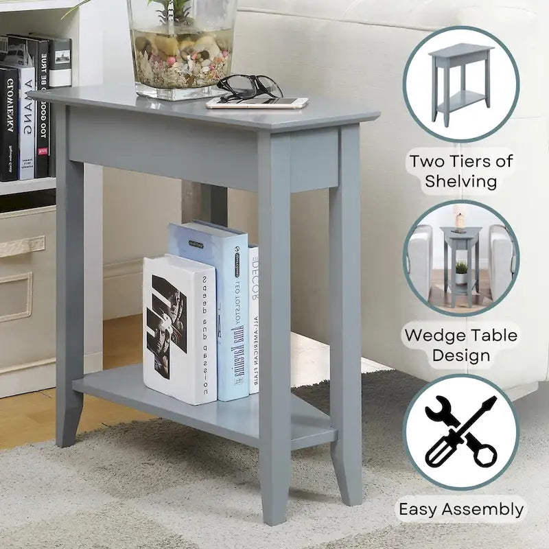 Convenience Concepts Tavolino a cuneo American Heritage con ripiano 9