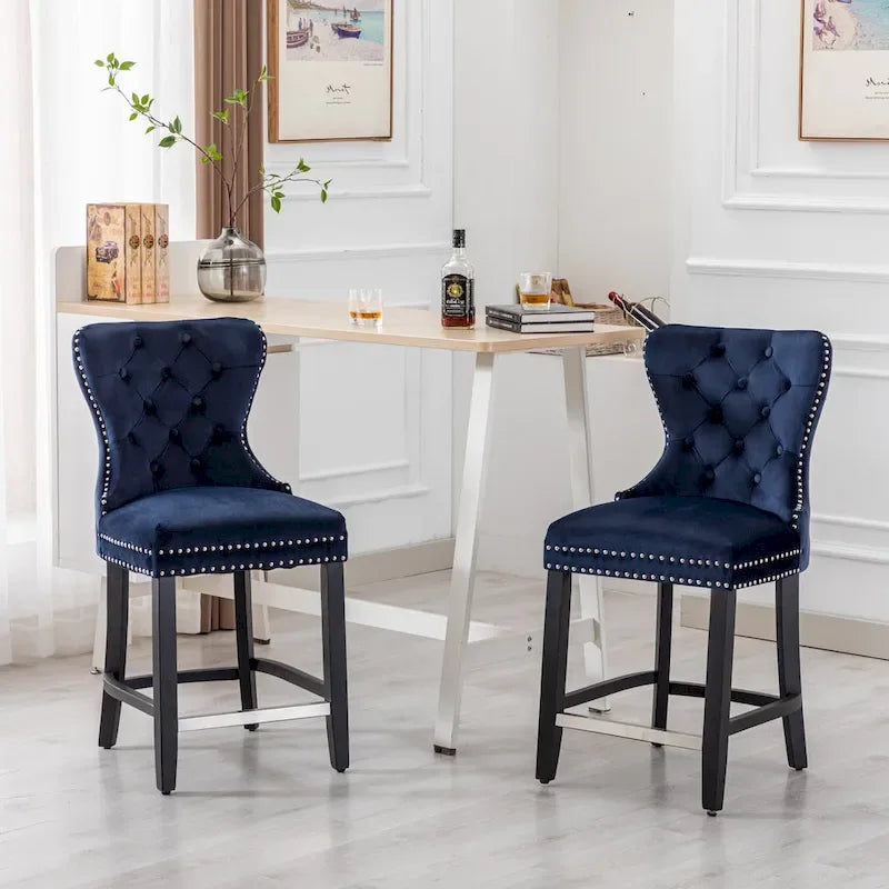 Sgabello da bancone Carter 24 Wingback Tufted Nailhead (set da 2) 28