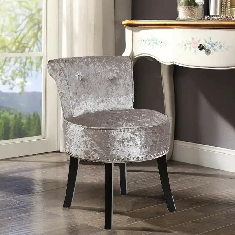 27.5 Tall Solid Wood Vanity Stool Chair - 27.5 H X 19 W X 11.8 D 13