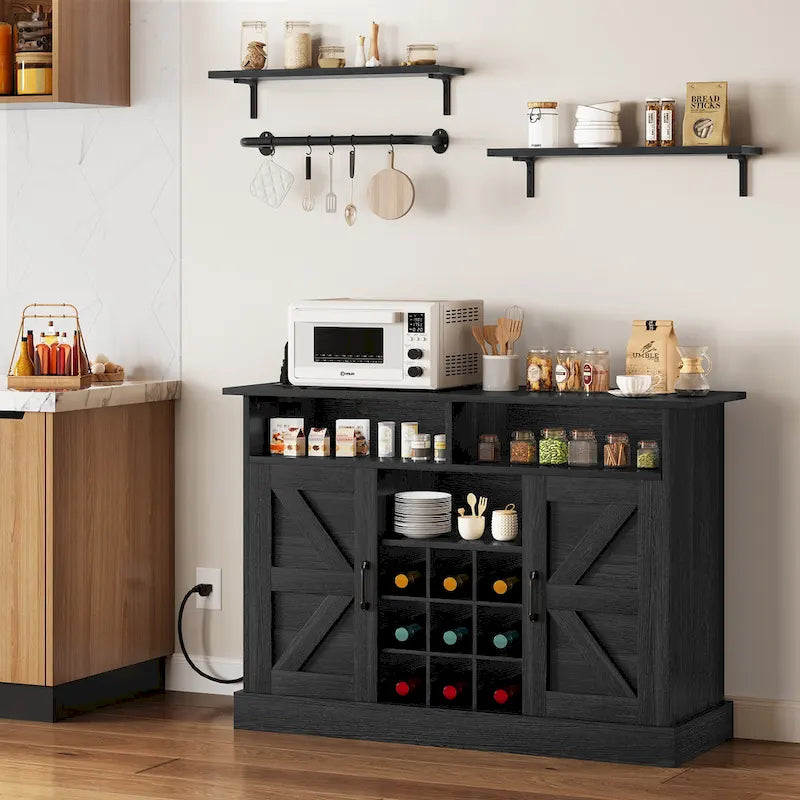 Moasis 52 Buffet Cabinet Farmhouse Coffee Bar Cabinet 9