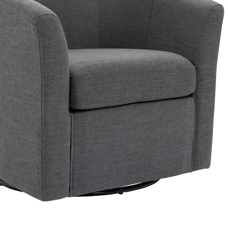 Set of 2 Modern Upholstered Swivel Barrel Chair Living Room Accent Chair 38