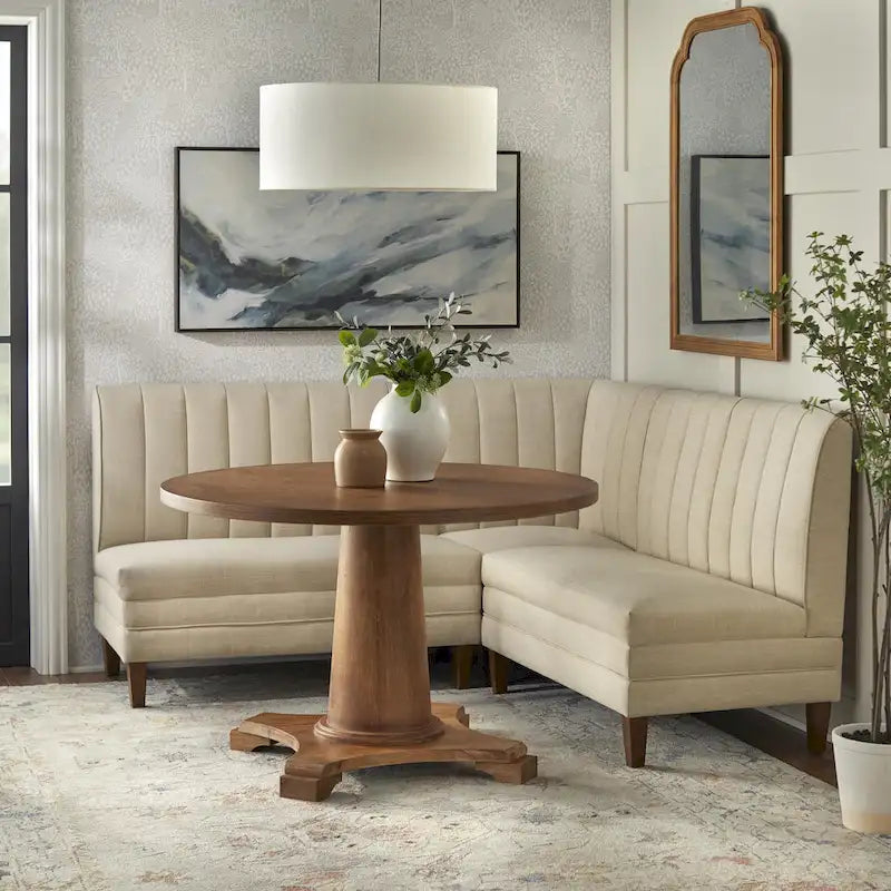 Lifestorey Kerrington 3-Piece Channel Back Upholstered Banquette Set 4