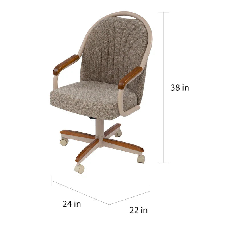 Casual Dining Cushion Swivel-and-Tilt Rolling Caster Chair 10