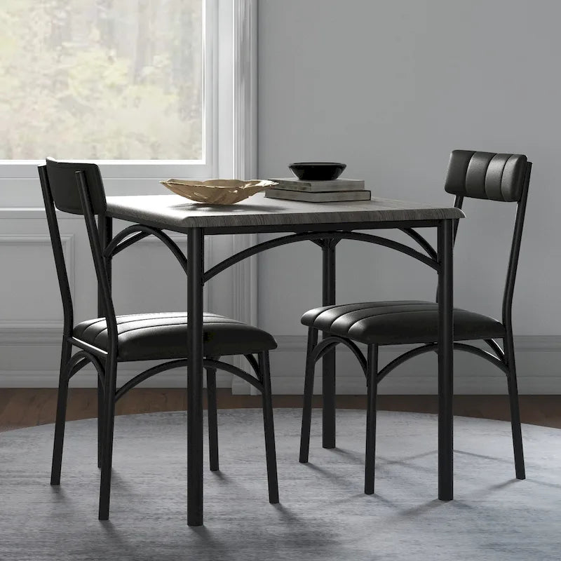 Set Tavolo da Pranzo da Cucina per 2 con Sedie Imbottite 4
