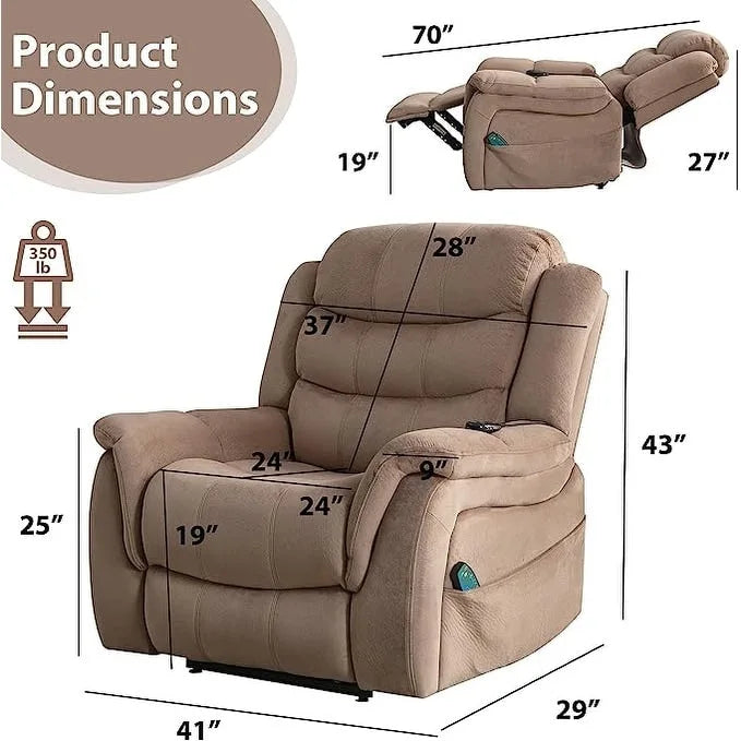 Lay flat recliner Power Lift Recliner Chair for Elderly with Massage and Heat 9