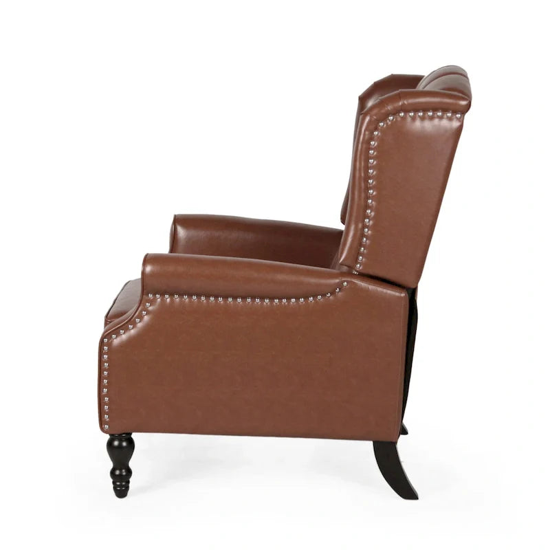 Walter Brown Bonded Leather Recliner Club Chair by Christopher Knight Home 18