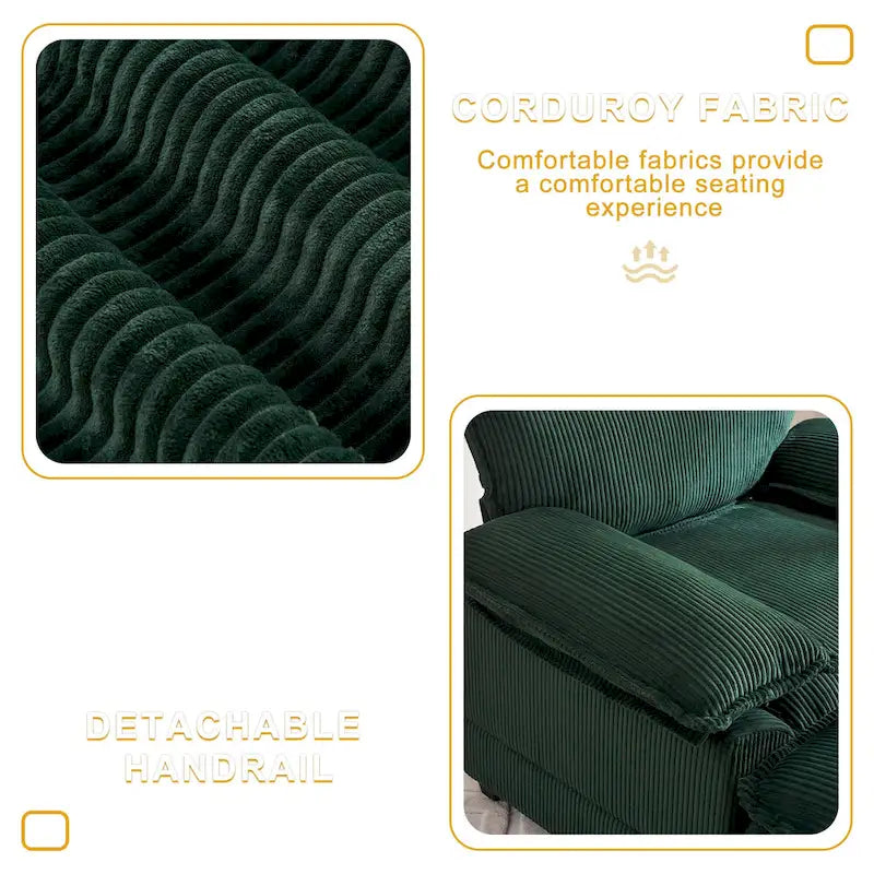 56.9 W Poltrona Oversize con Pouf, Poltrona da Lettura per Camera da Letto, Divano Letto Pigro, Poltrona Reclinabile Singola Moderna Oversize 24