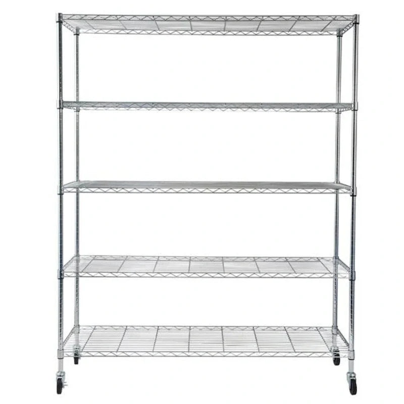 5-Tier Steel Wire Shelving with Wheels - (59.06 x 17.72 x 70.87) 6
