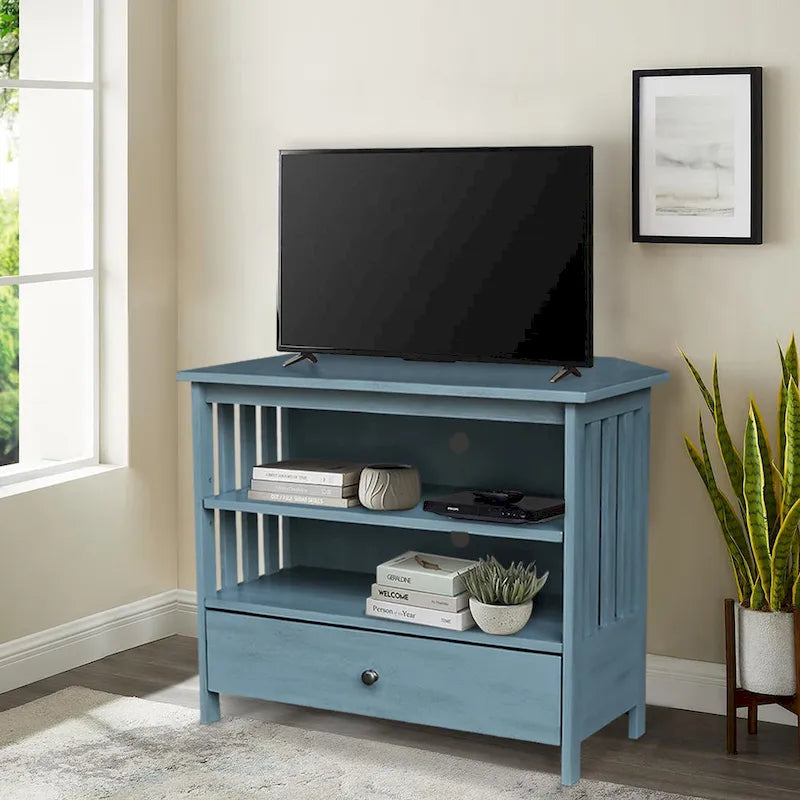 Solid Hardwood Mission Corner TV Stand 5