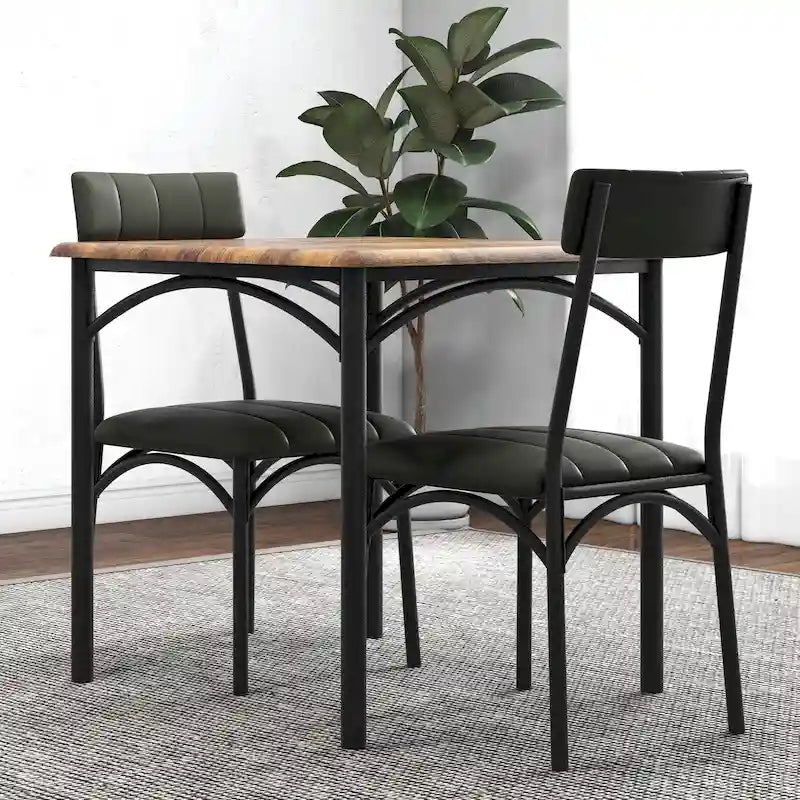 Set Tavolo da Pranzo da Cucina per 2 con Sedie Imbottite 6