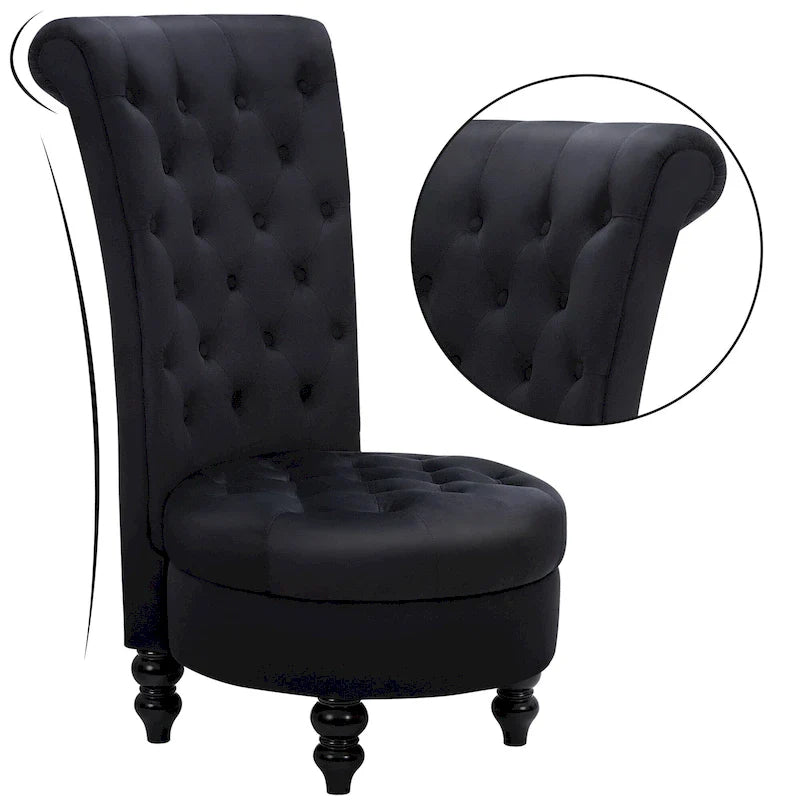 AVAWING Set of 2 Throne Royal Chair Thick Padding and Rubberwood Legs 7
