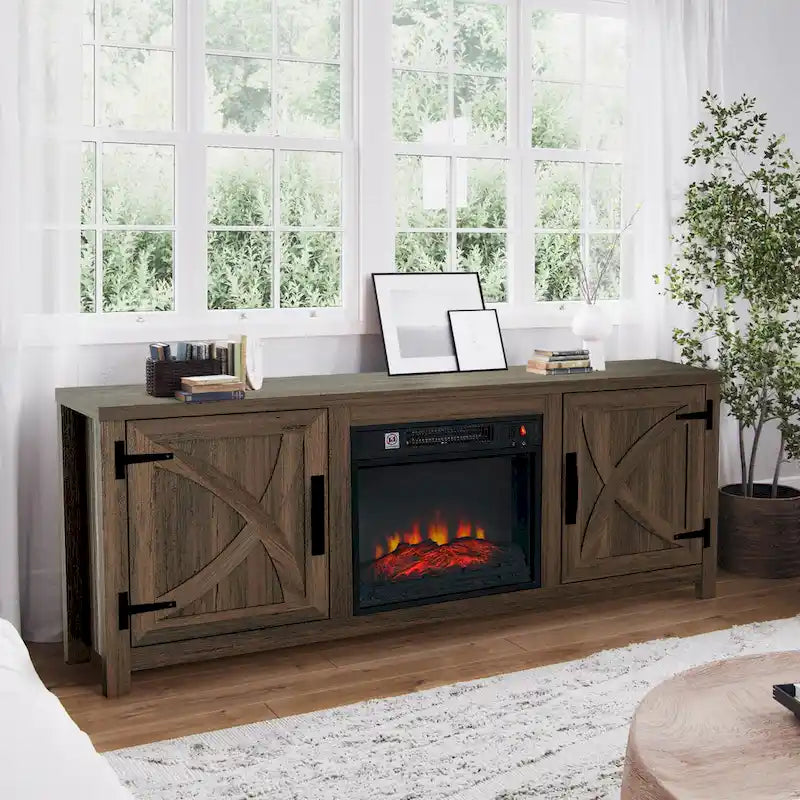 58 Farmhouse Electric Fireplace TV Stands Console Table for TV's up to 65 19