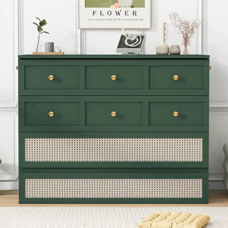 Nestfair Full Size Murphy Bed with Large Drawers 25
