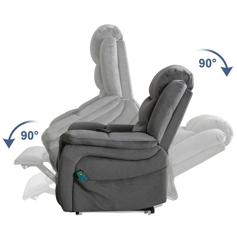 Lay flat recliner Power Lift Recliner Chair for Elderly with Massage and Heat 12