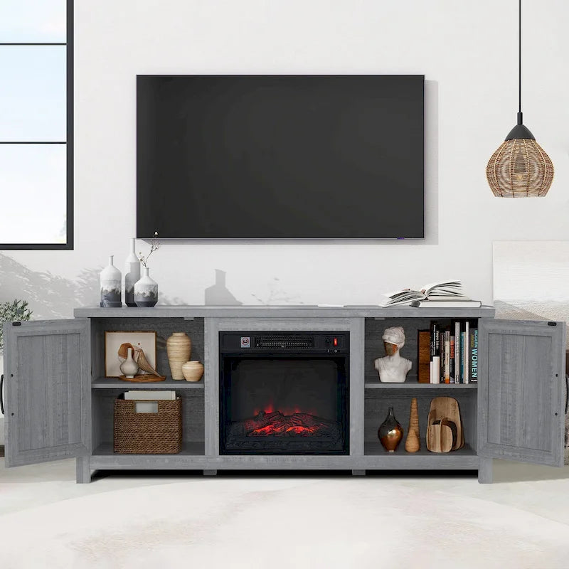 58 Farmhouse Electric Fireplace TV Stands Console Table for TV's up to 65 30