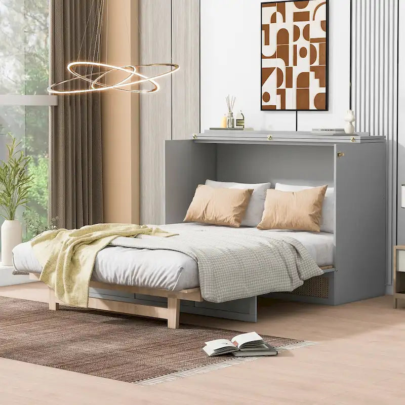 Nestfair Full Size Murphy Bed with Large Drawers 14