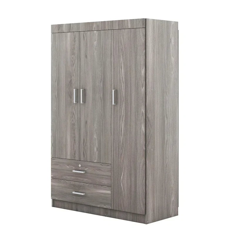 3-Door Wardrobe with 2 Drawers 17