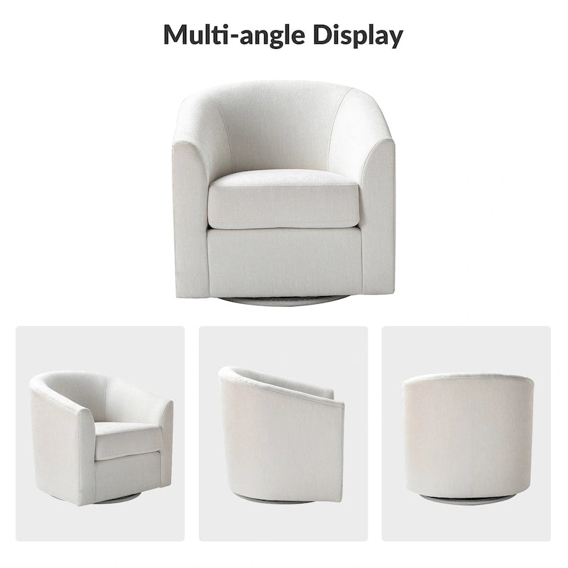 Cuenca Modern Upholstered Barrel Chair with Swivel Base 36